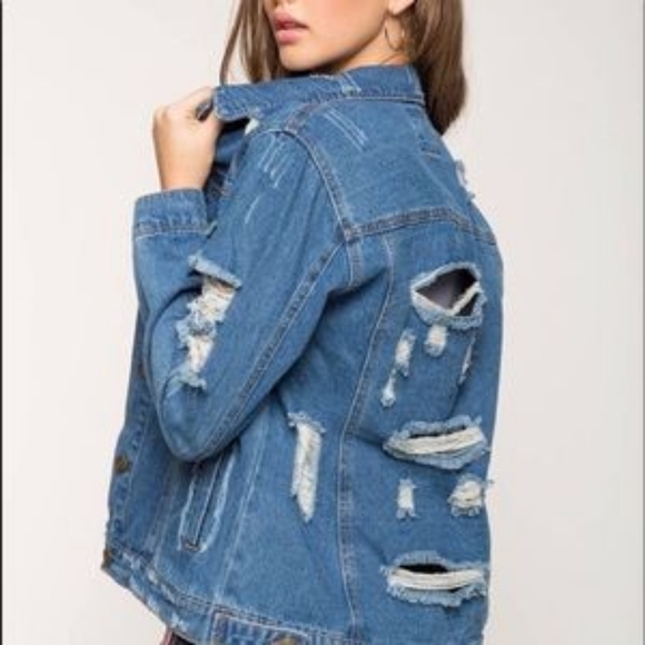 Slash Back Denim Jacket - Picture 2 of 3